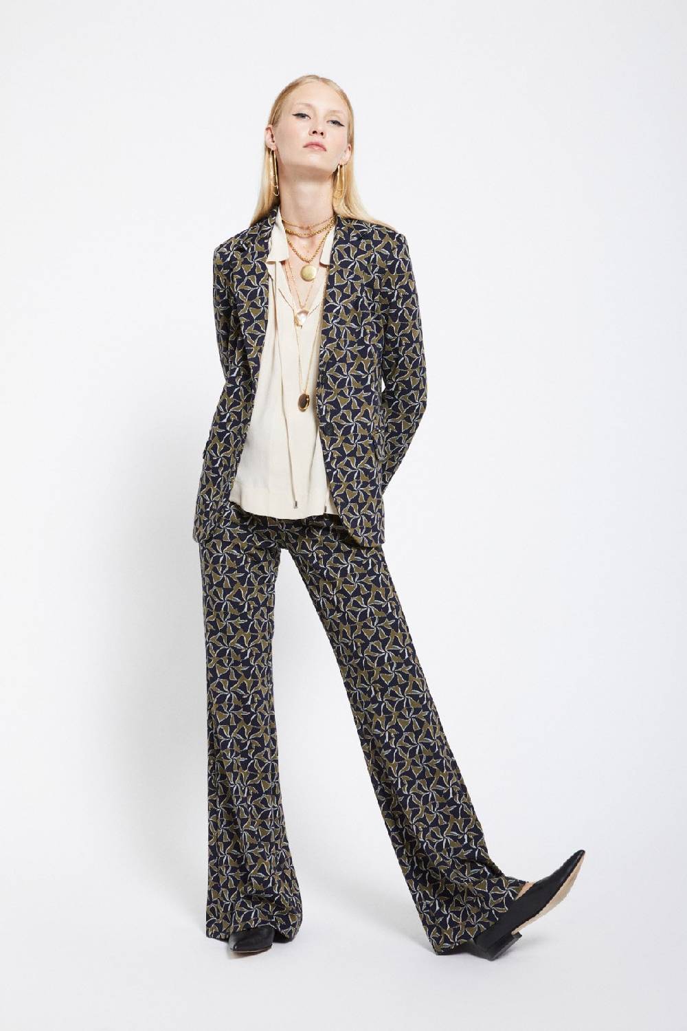 ottod'Ame Printed flare trousers Prezzo di fabbrica