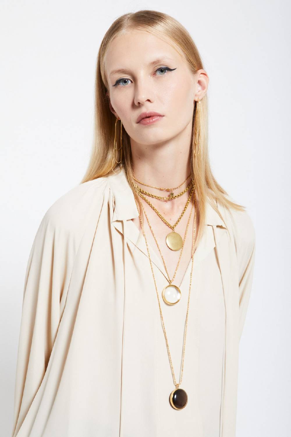 ottod'Ame Silk-blend blouse with drawstring Offerta speciale