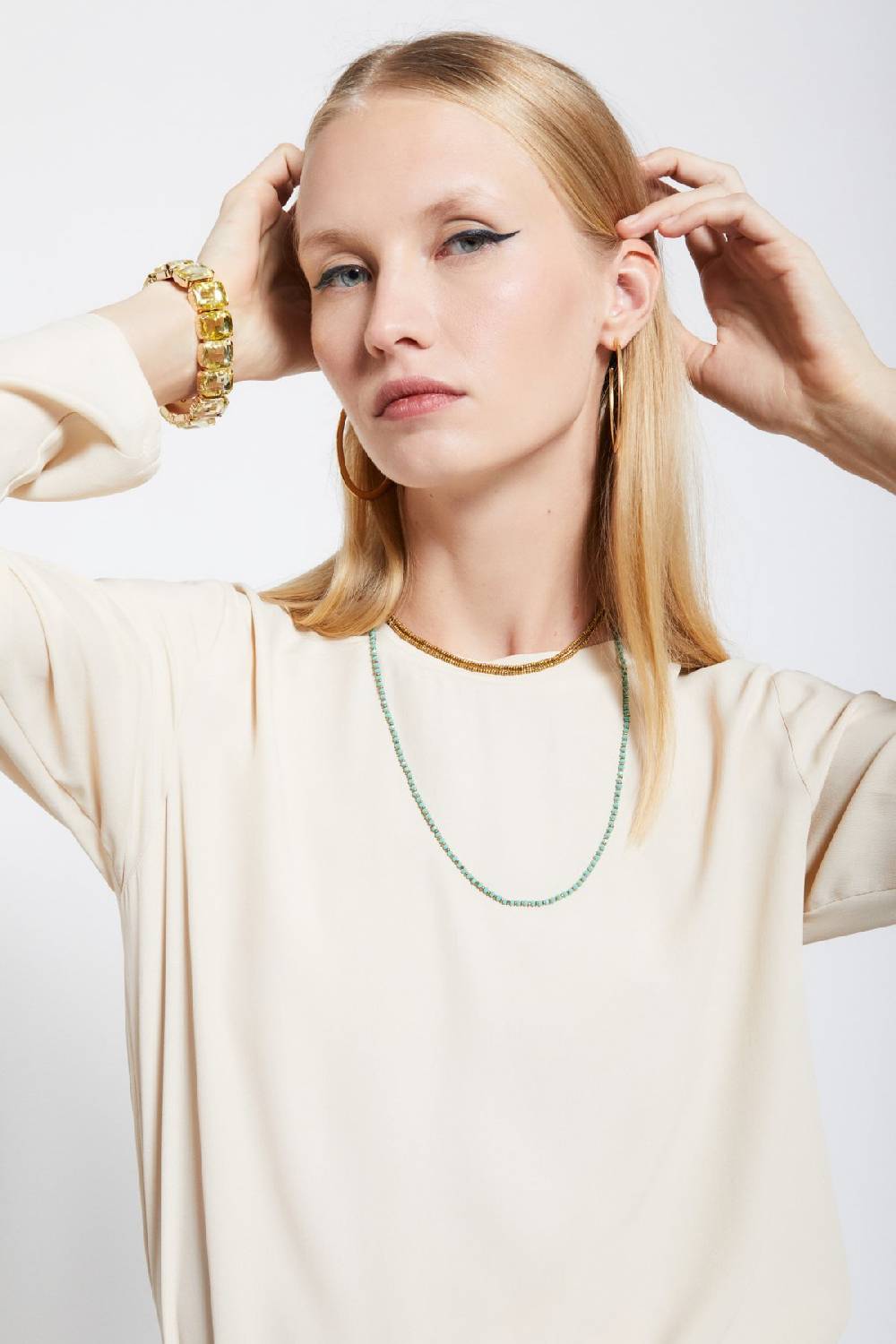 ottod'Ame Silk-blend blouse Grande vendita