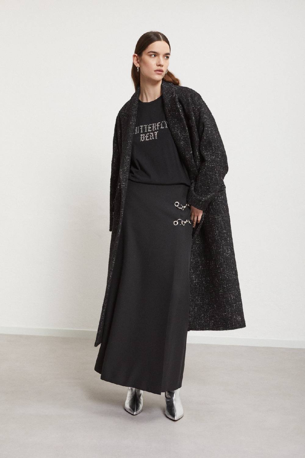 ottod'Ame Long skirt with grommet and chain