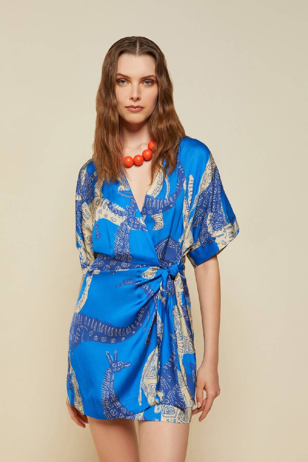 ottod'Ame Viscose short dress with knot Rilascio limitato