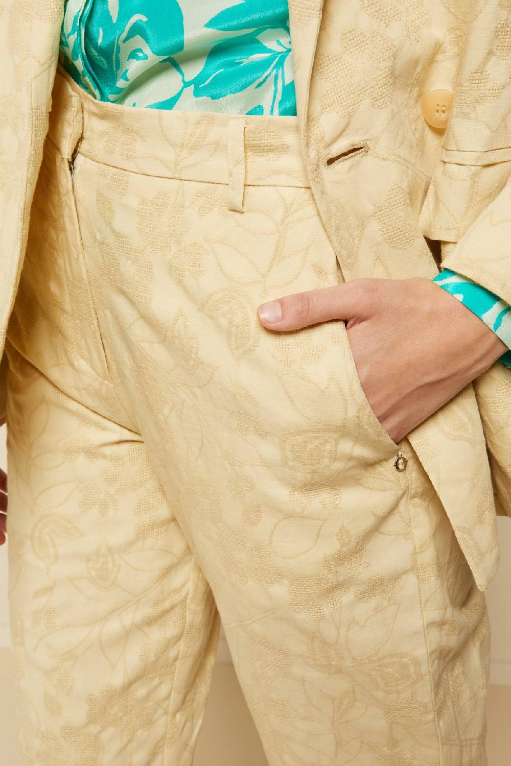 ottod'Ame Linen blend trousers with embroidery Sostegno trimestrale