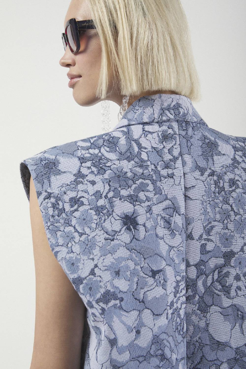 ottod'Ame Printed sleeveless blazer Trasporto libero internazionale