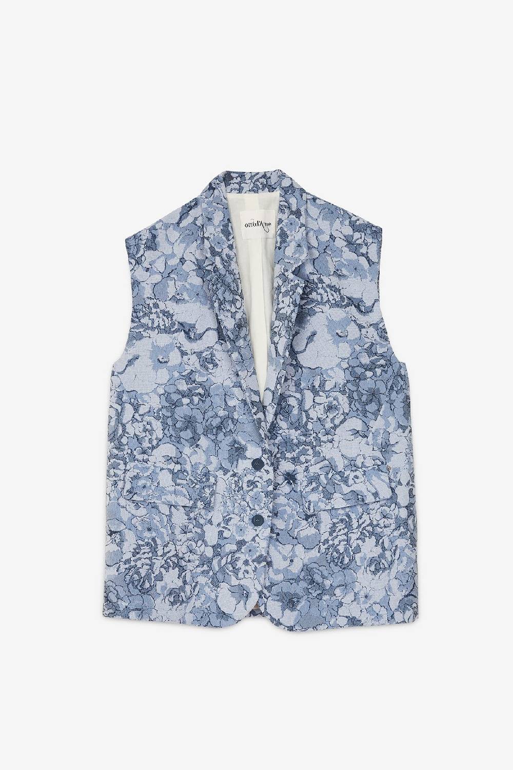 ottod'Ame Printed sleeveless blazer Trasporto libero internazionale