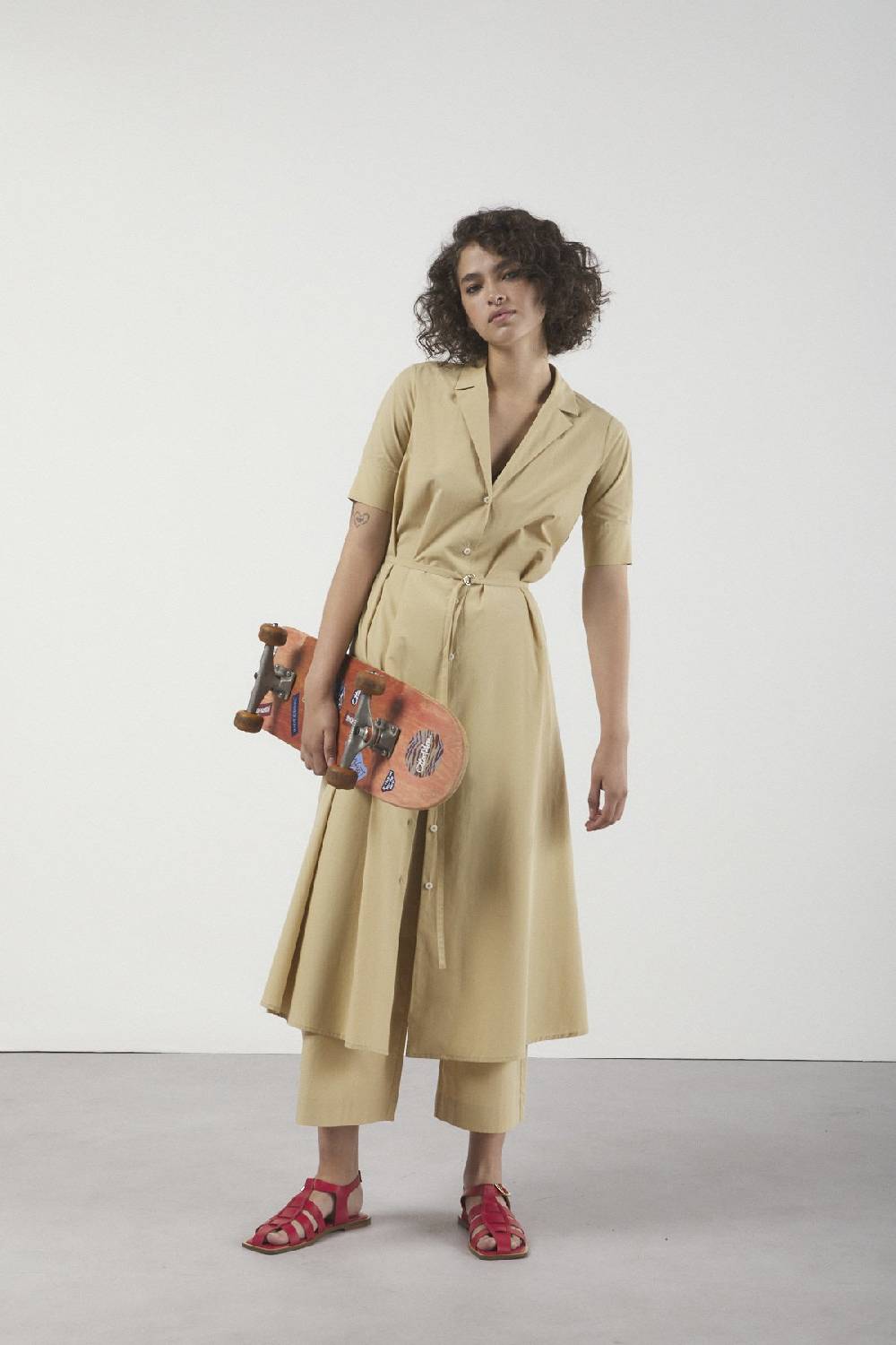 ottod'Ame Poplin midi chemisier