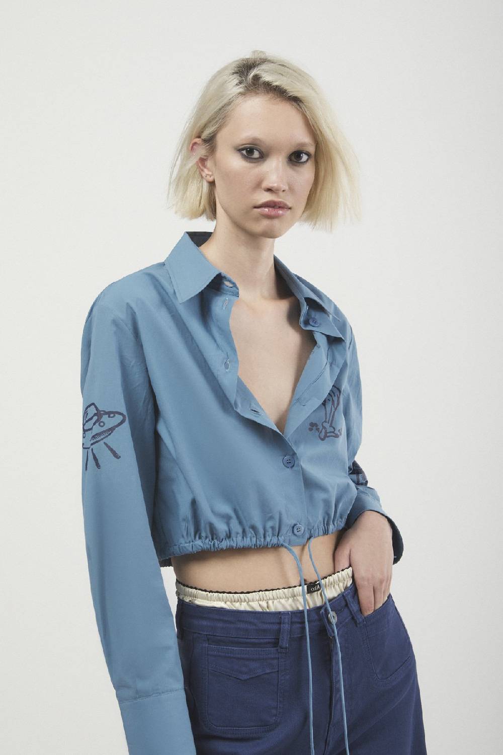 ottod'Ame Poplin cropped shirt Soddisfazione Garantita