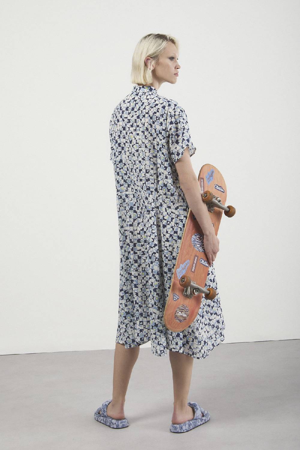 ottod'Ame Printed dress with pleated skirt Qualità Garantita