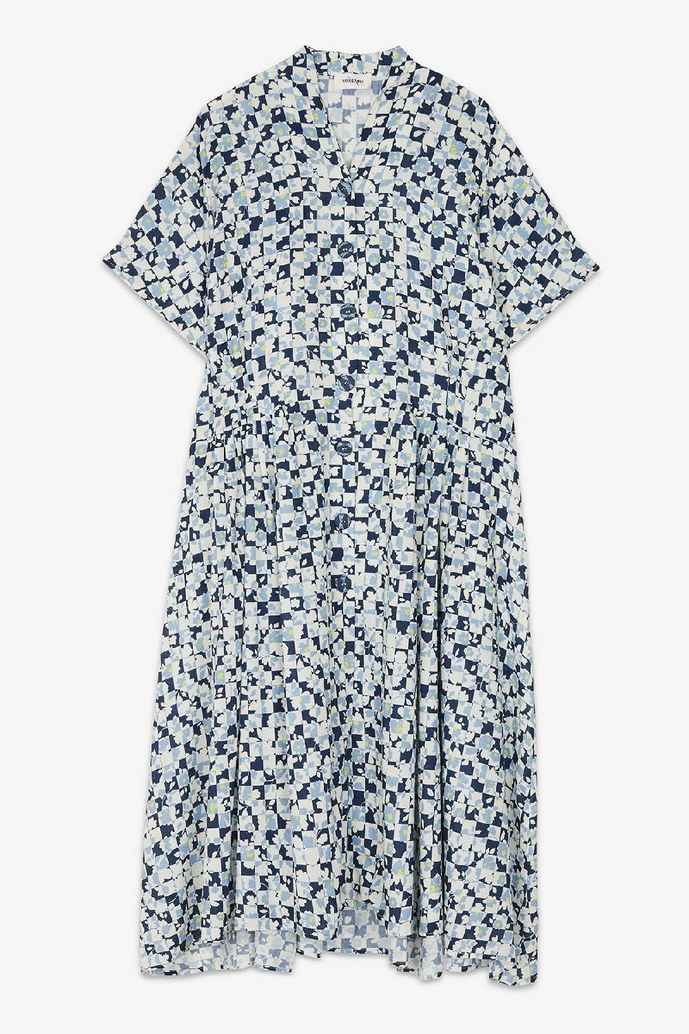 ottod'Ame Printed dress with pleated skirt Qualità Garantita