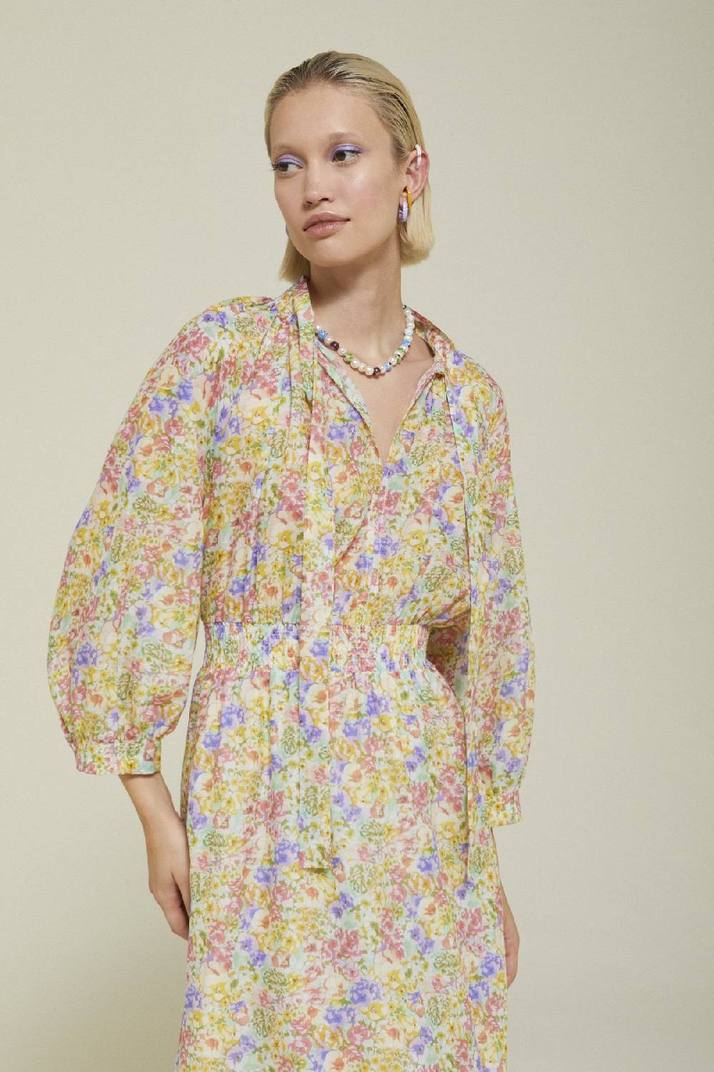 ottod'Ame Printed cotton long dress Saldi Di Fabbrica