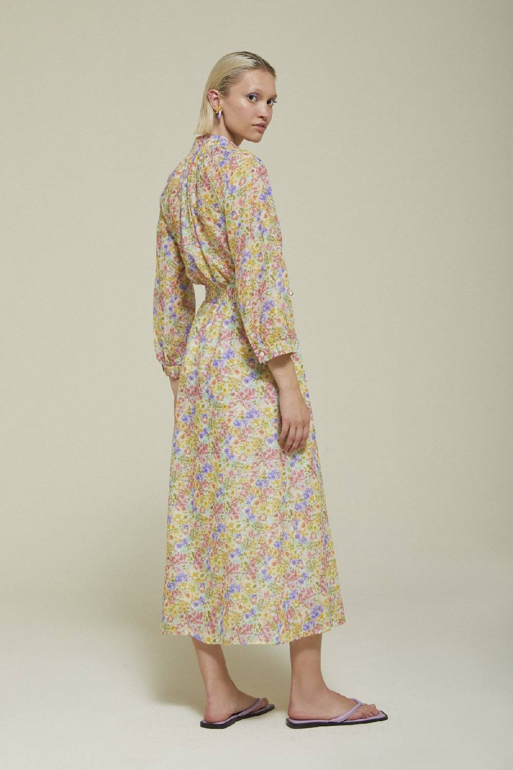 ottod'Ame Printed cotton long dress Saldi Di Fabbrica