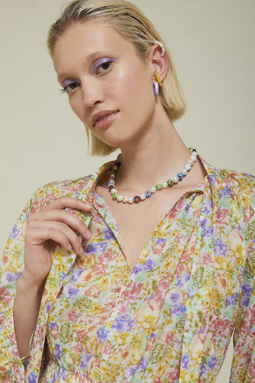 ottod'Ame Printed cotton long dress Saldi Di Fabbrica