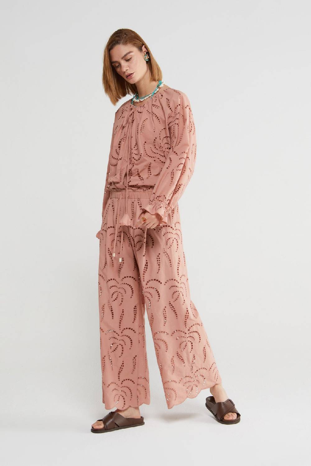 ottod'Ame Broderie anglaise palazzo trousers