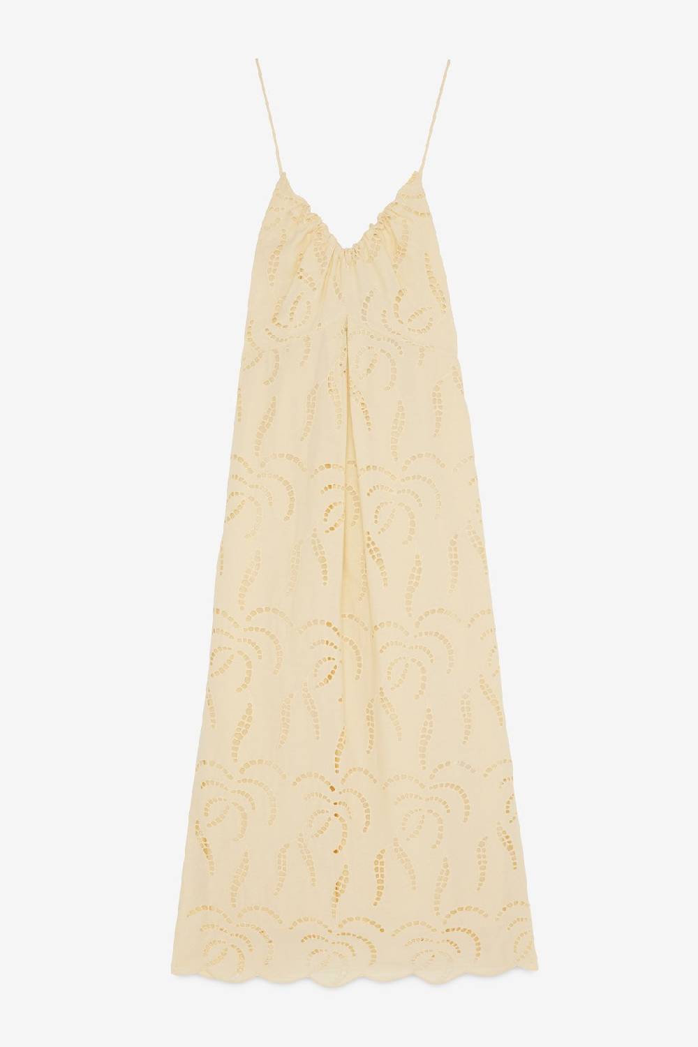 ottod'Ame Broderie anglaise long dress with neckline with bow Offerta San Valentino