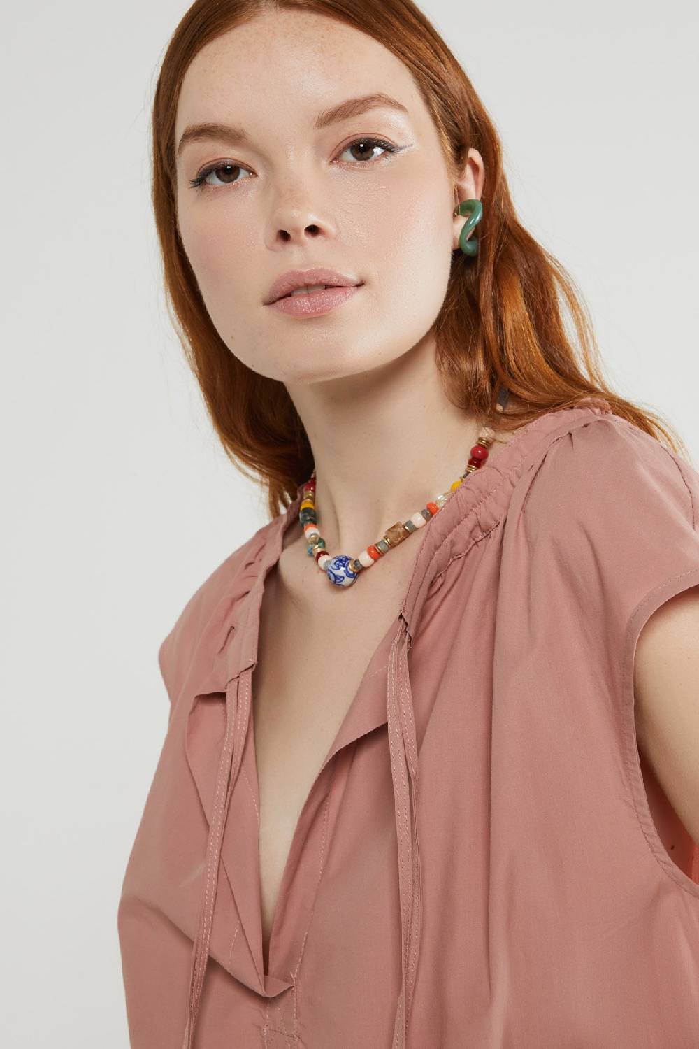 ottod'Ame Poplin midi dress with drawstring Online Outlet