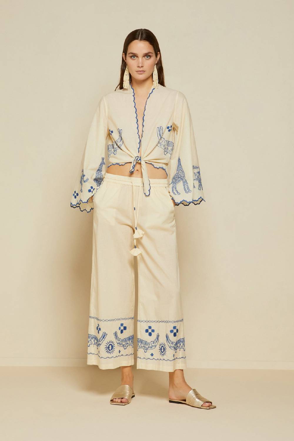 ottod'Ame Wide trousers with drawstring