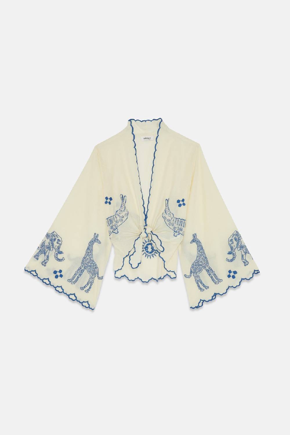 ottod'Ame Cotton knotted shirt with embroidery Bestseller