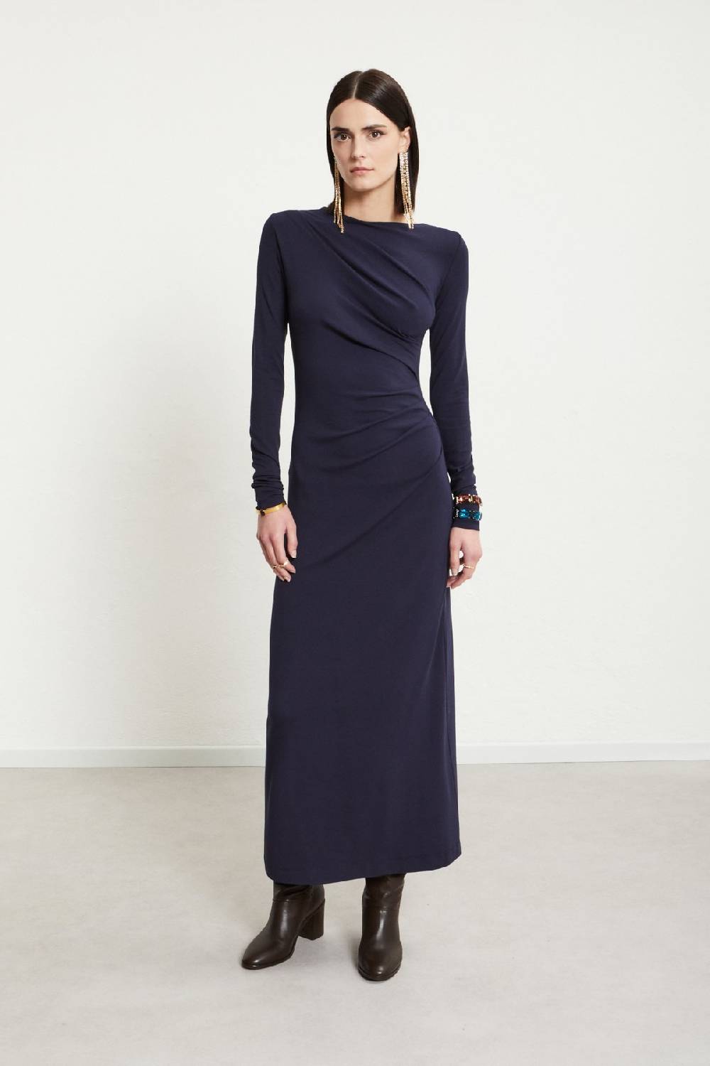 ottod'Ame Viscose long dress with pleats Fino al 65% di sconto