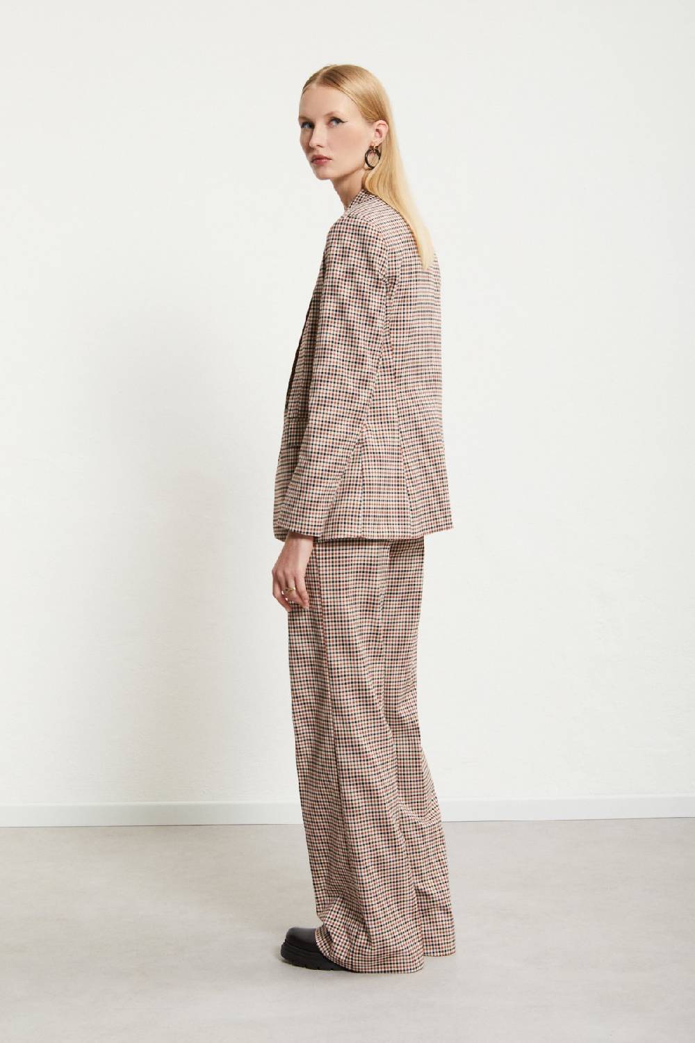ottod'Ame Printed check straight trousers Only for today