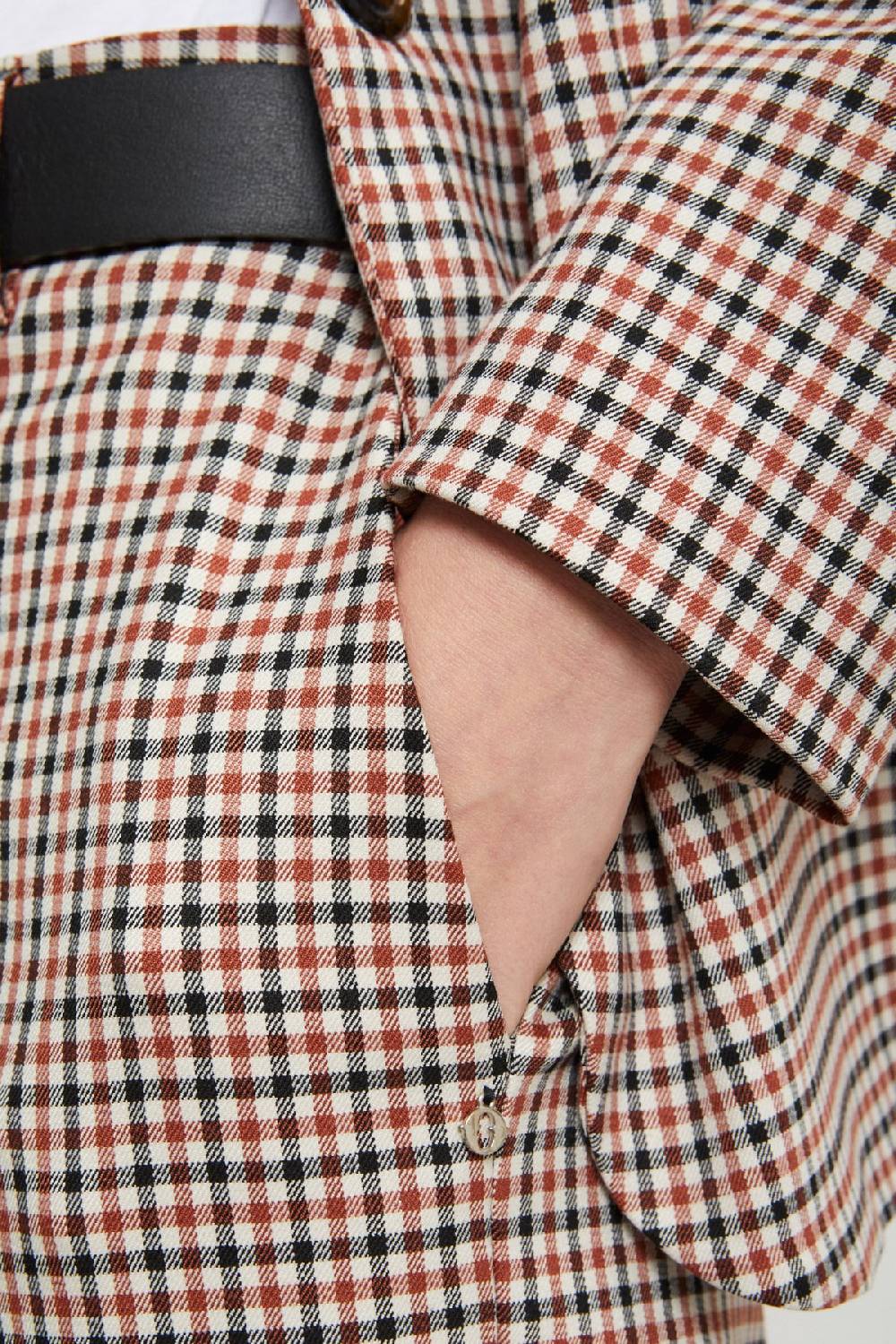 ottod'Ame Printed check straight trousers Only for today