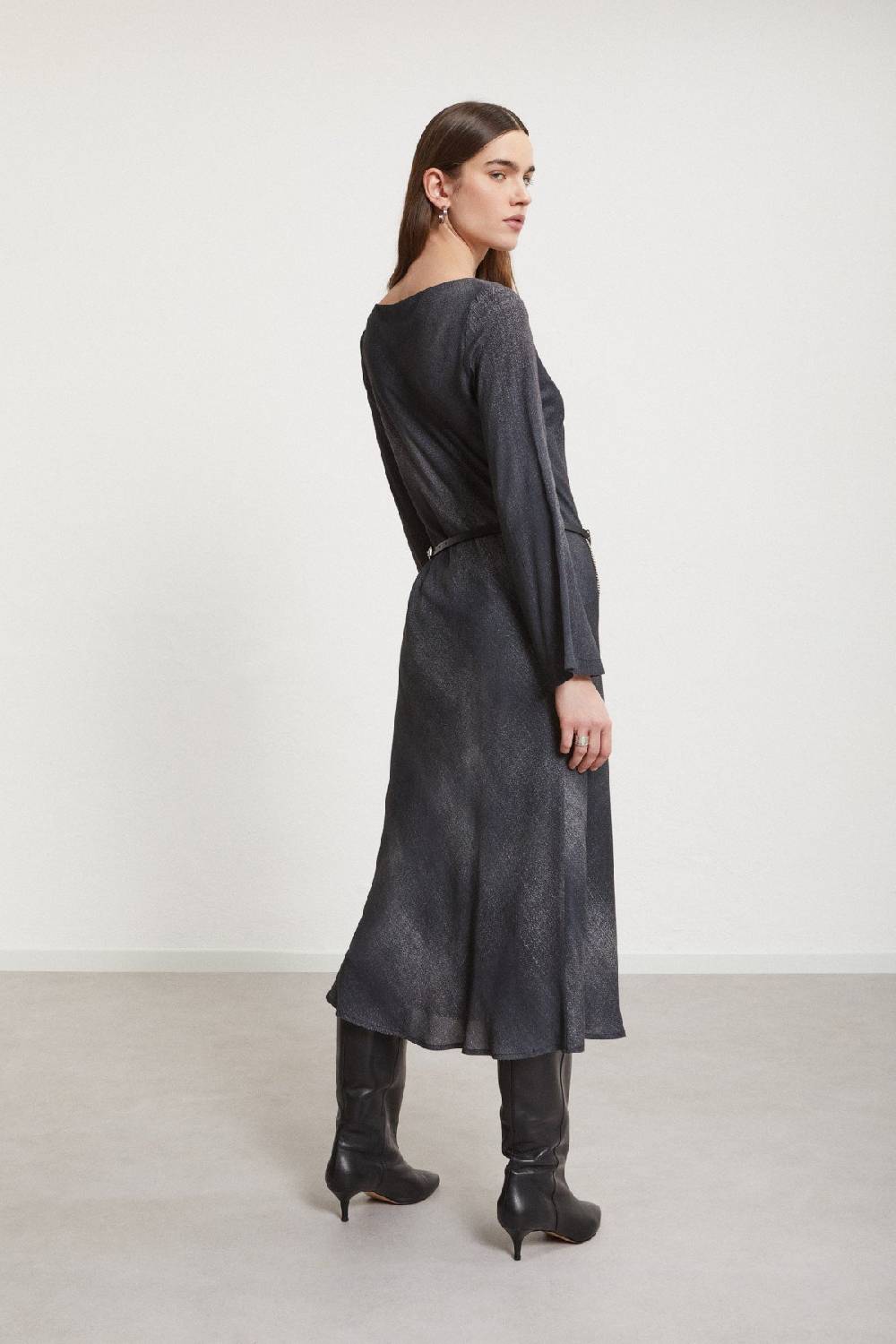 ottod'Ame Viscose midi dress with wide sleeve Officina
