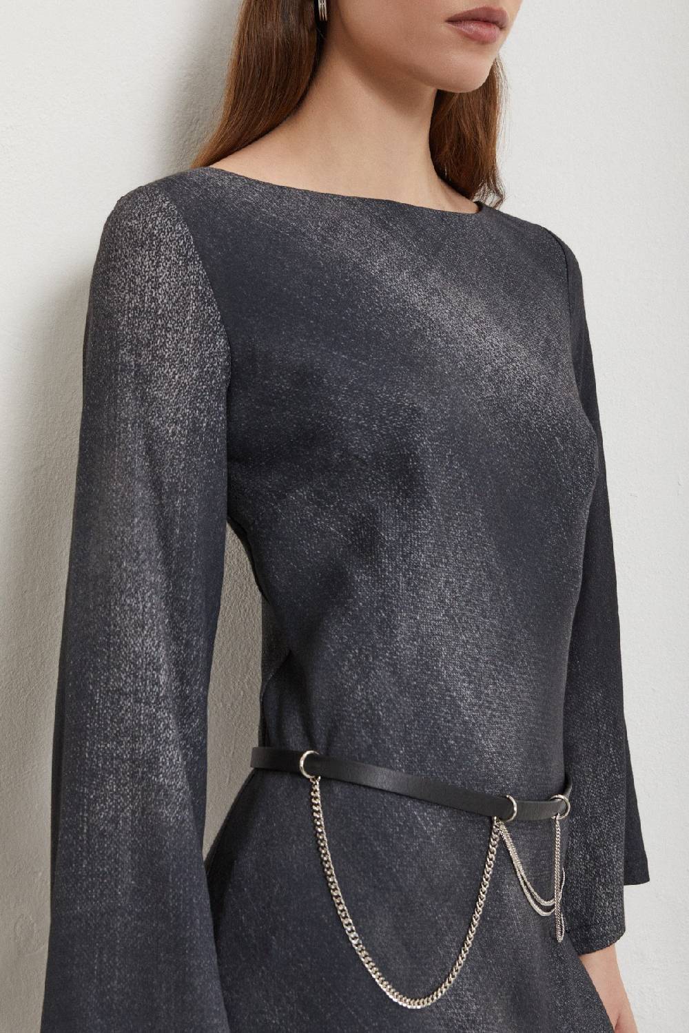 ottod'Ame Viscose midi dress with wide sleeve Officina