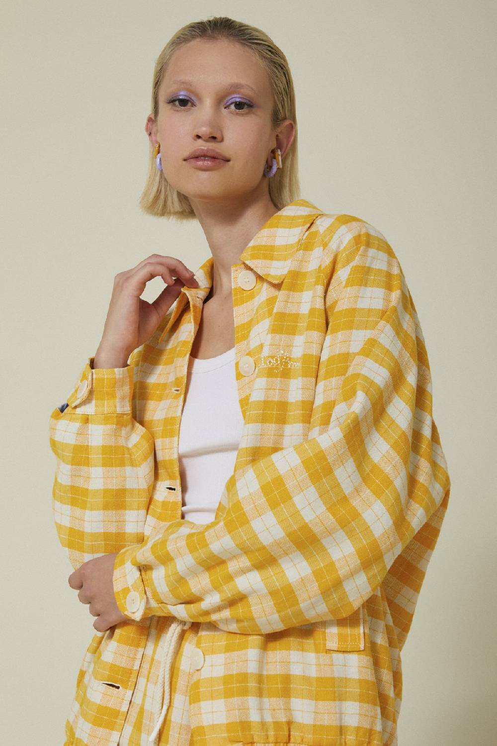 ottod'Ame Linen blend shirt jacket In Linea