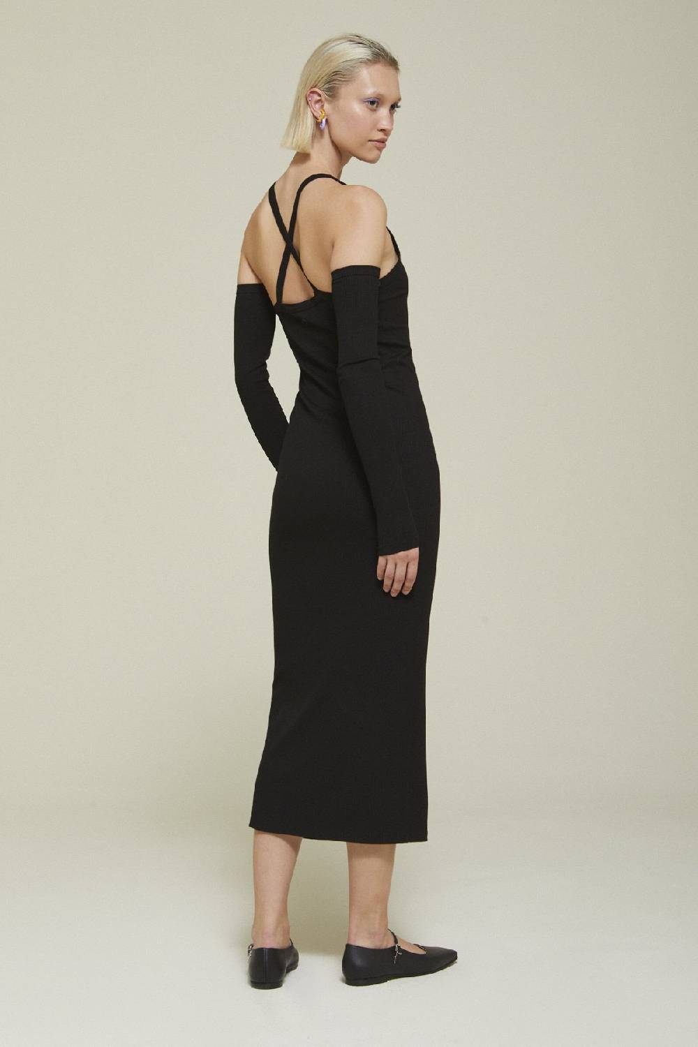 ottod'Ame Viscose dress with bare shoulders Qualità