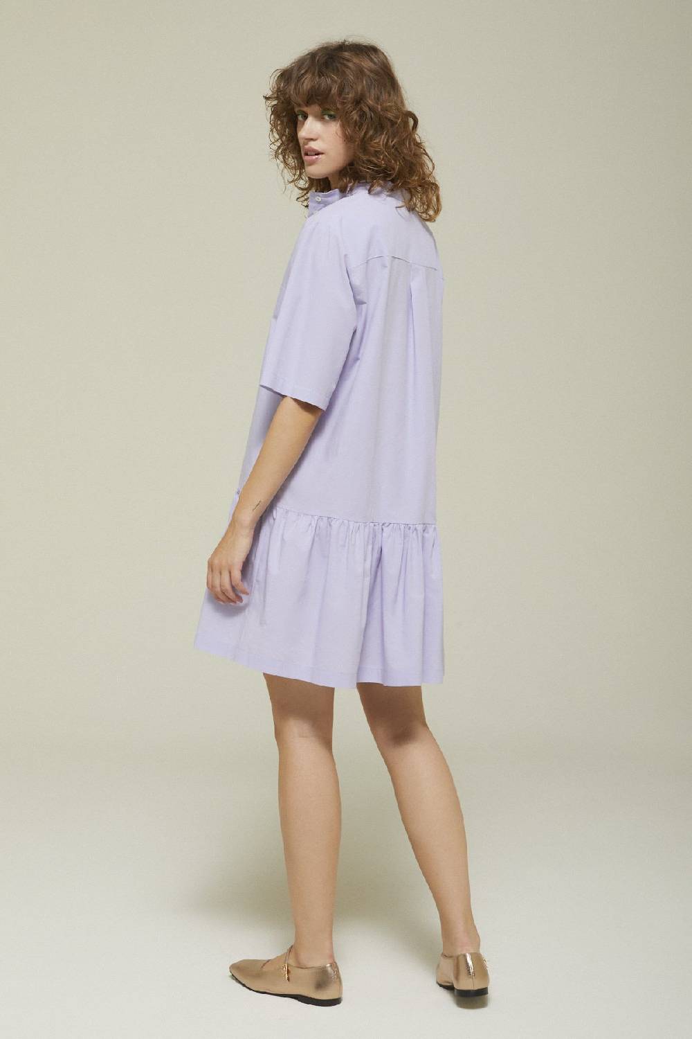 ottod'Ame Poplin short dress with ruffles Spedizione Gratuita