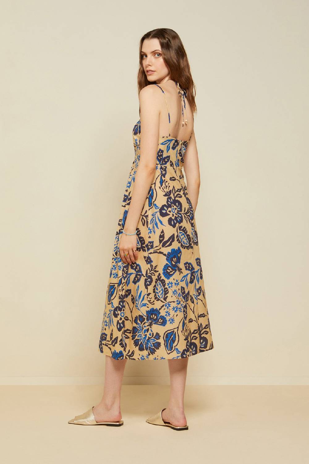 ottod'Ame Cotton midi dress with drawstring Acquista Ora