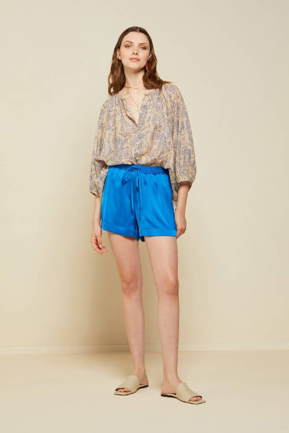 ottod'Ame Cotton shirt with balloon sleeves