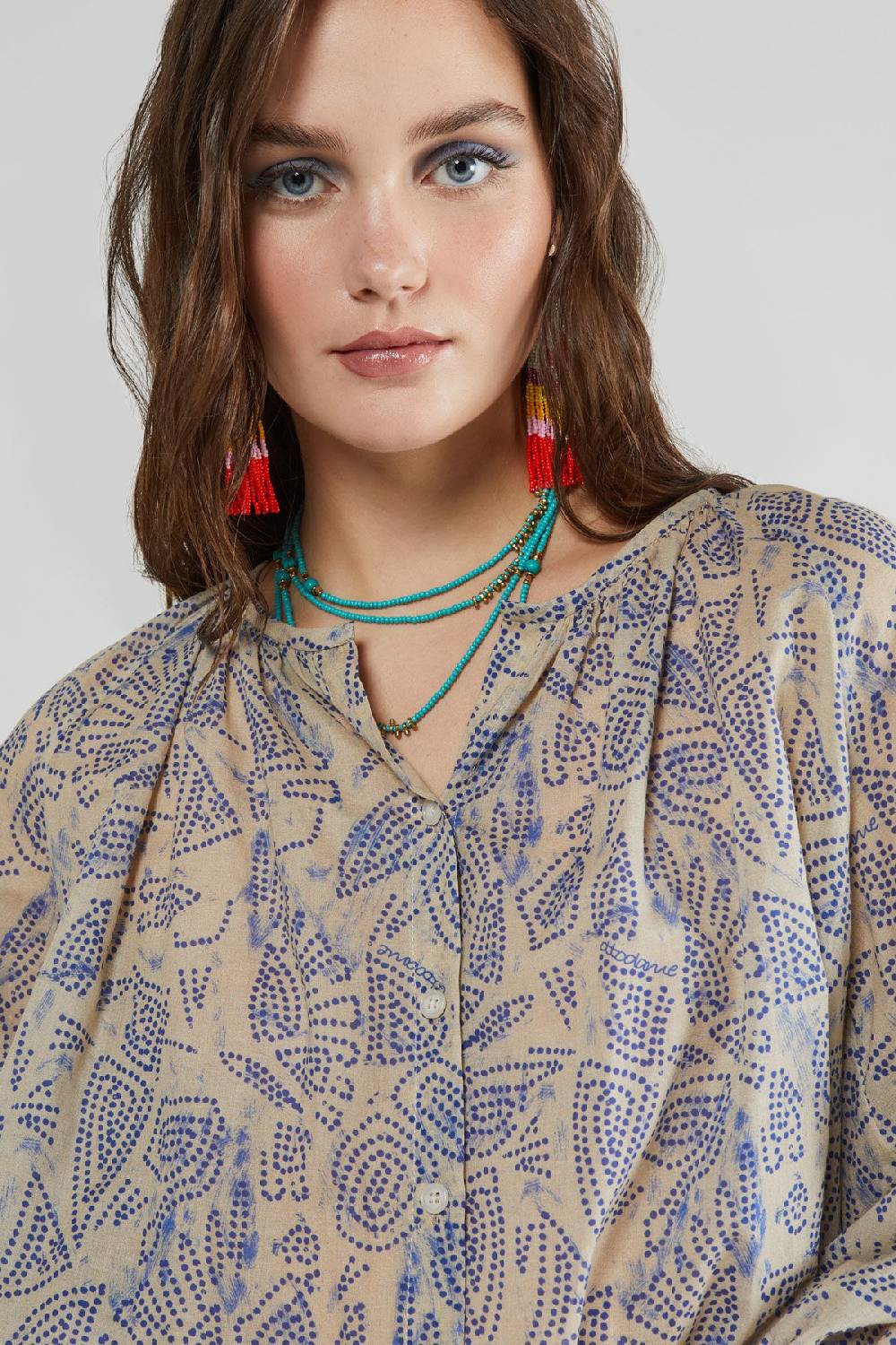 ottod'Ame Cotton shirt with balloon sleeves Prezzo Ridotto