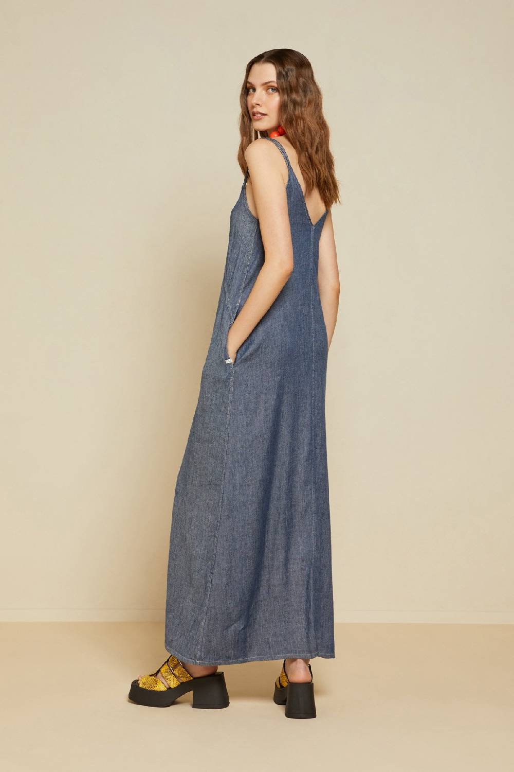 ottod'Ame Linen blend long dress Sconto