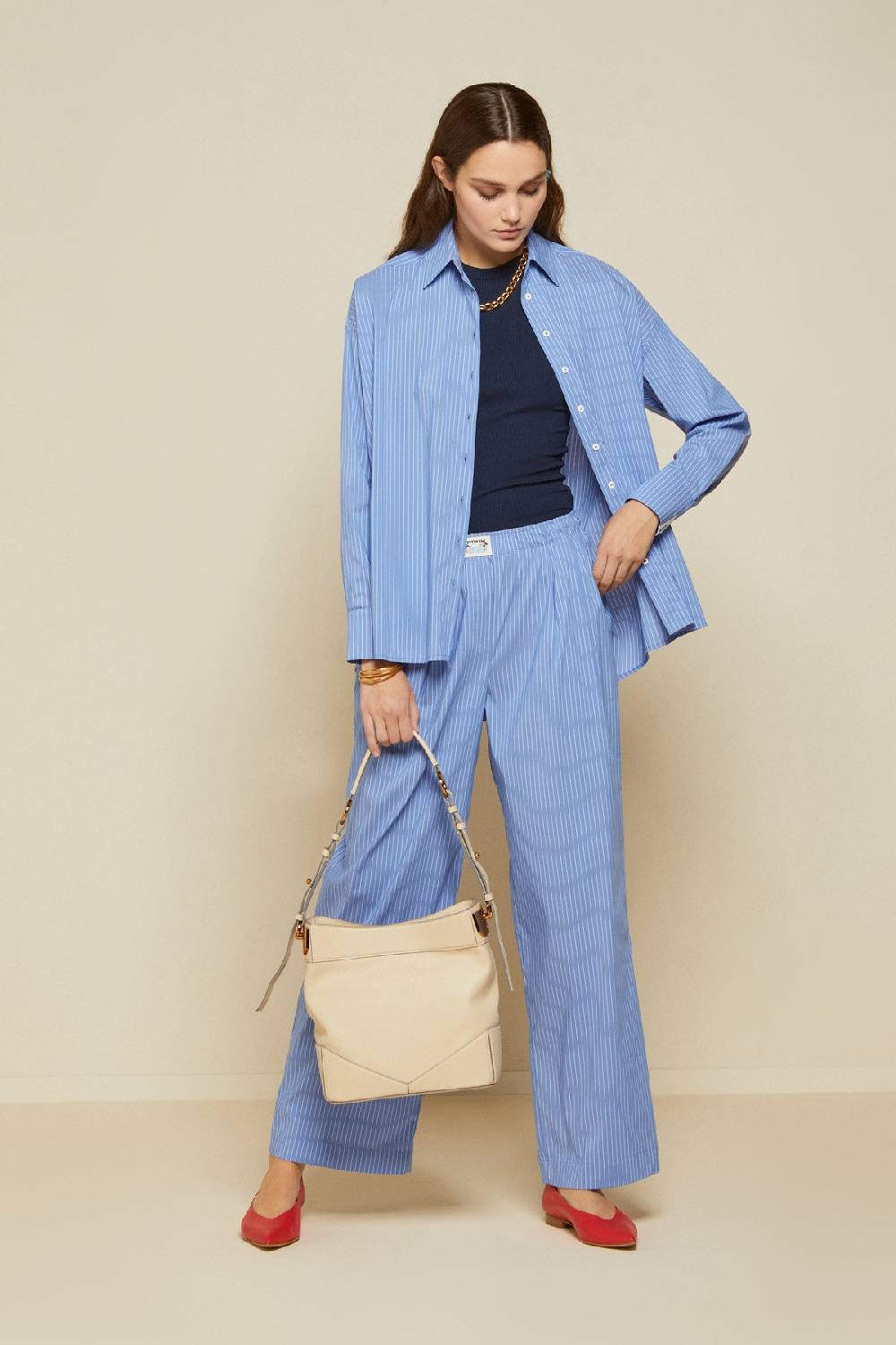 ottod'Ame Palazzo trousers with elastic at the waist