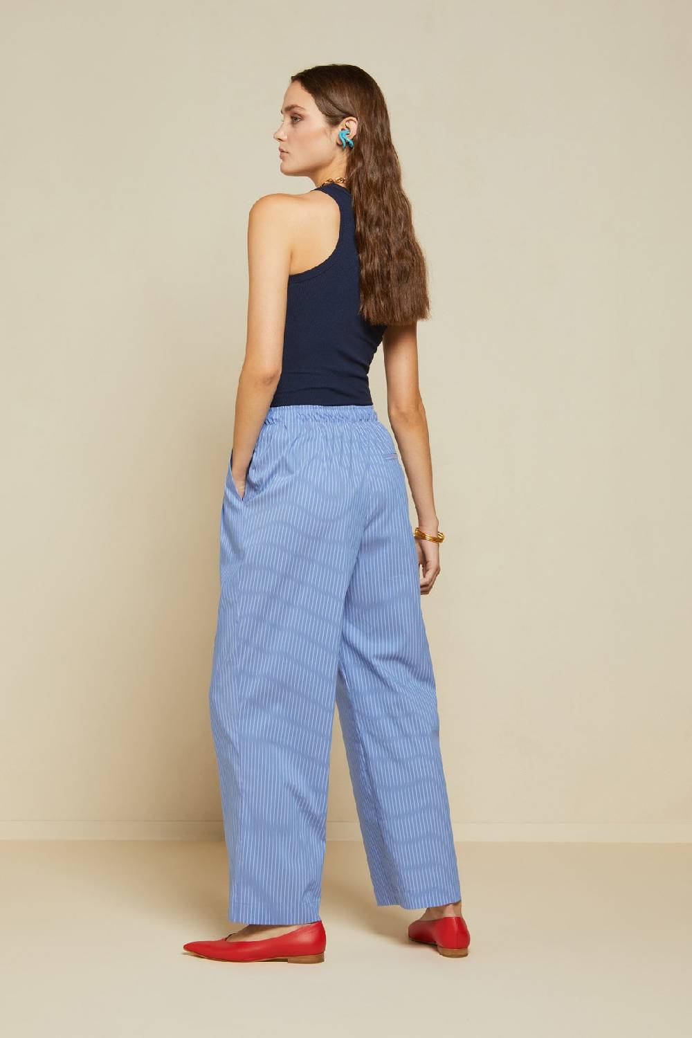 ottod'Ame Palazzo trousers with elastic at the waist Offerta