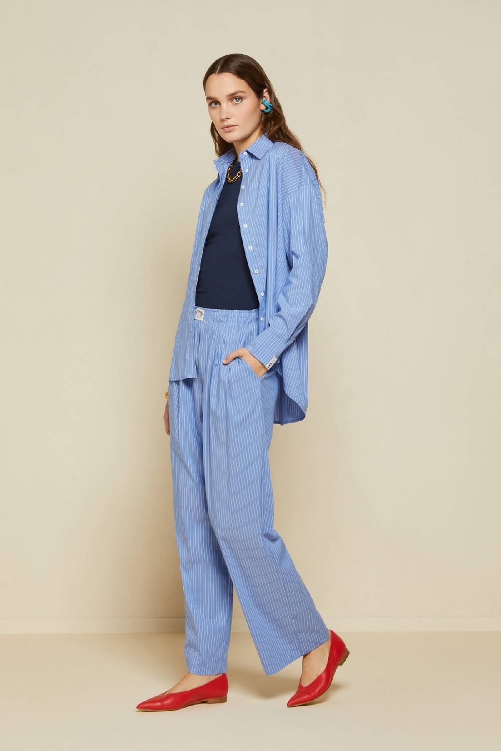 ottod'Ame Palazzo trousers with elastic at the waist Offerta
