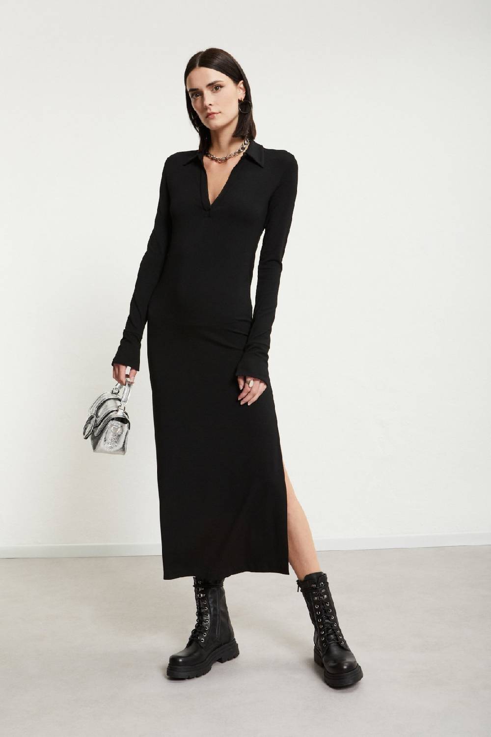 ottod'Ame Viscose long dress with slits