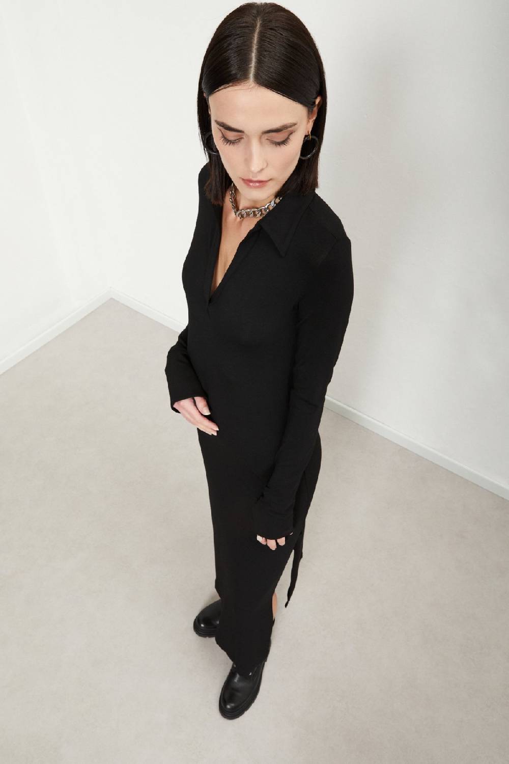 ottod'Ame Viscose long dress with slits Offerta esclusiva