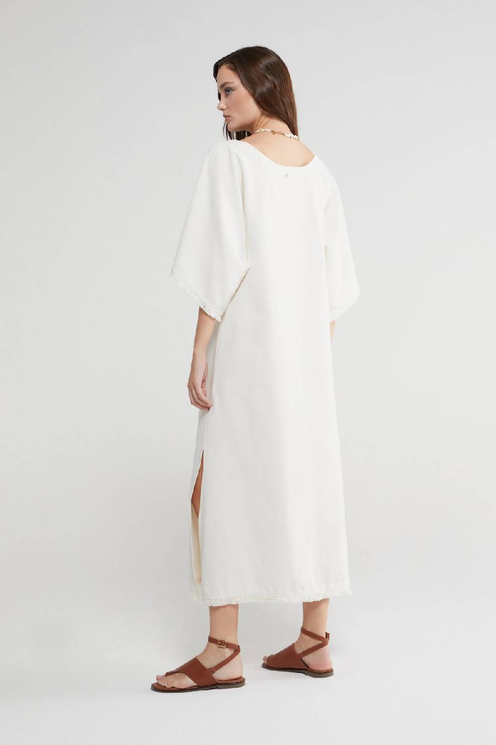 ottod'Ame Cotton kaftan long dress with embroideries Vendita calda