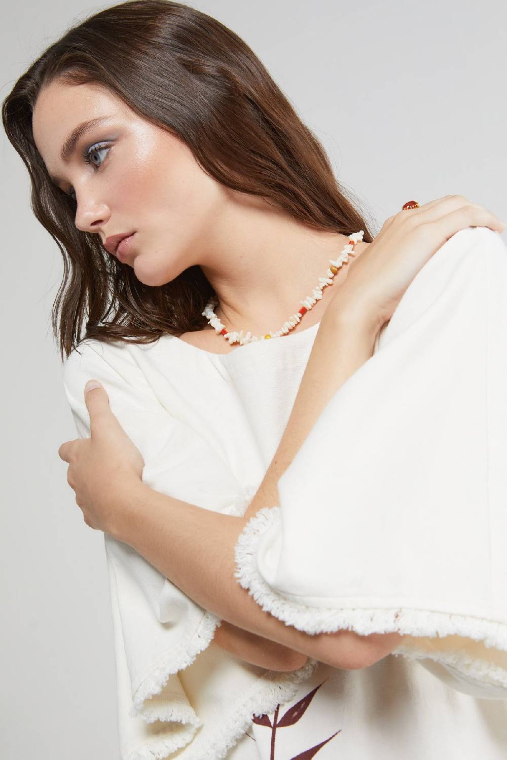 ottod'Ame Cotton kaftan long dress with embroideries Vendita calda