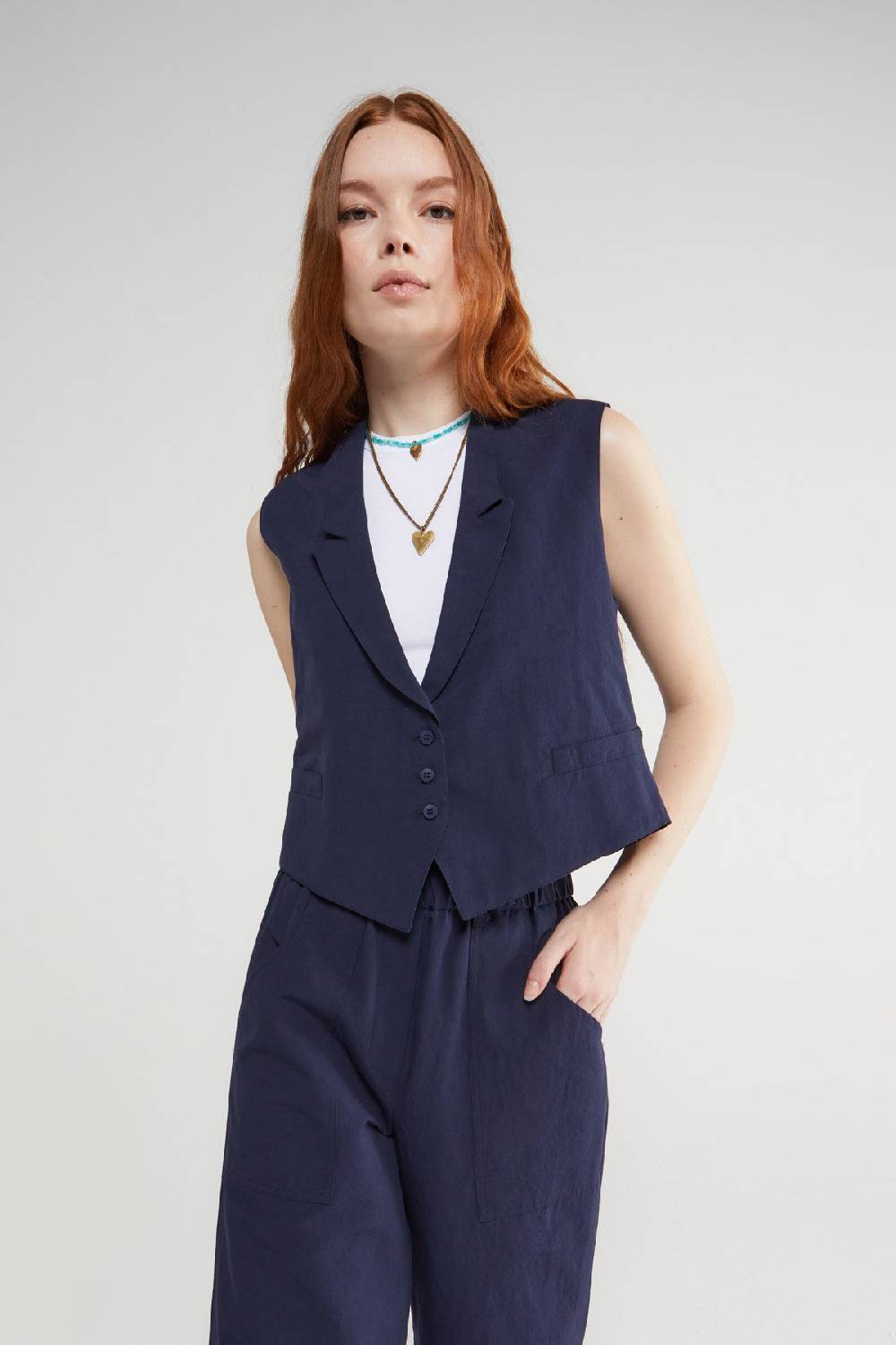 ottod'Ame Linen blend waistcoat top Offerte stagionali