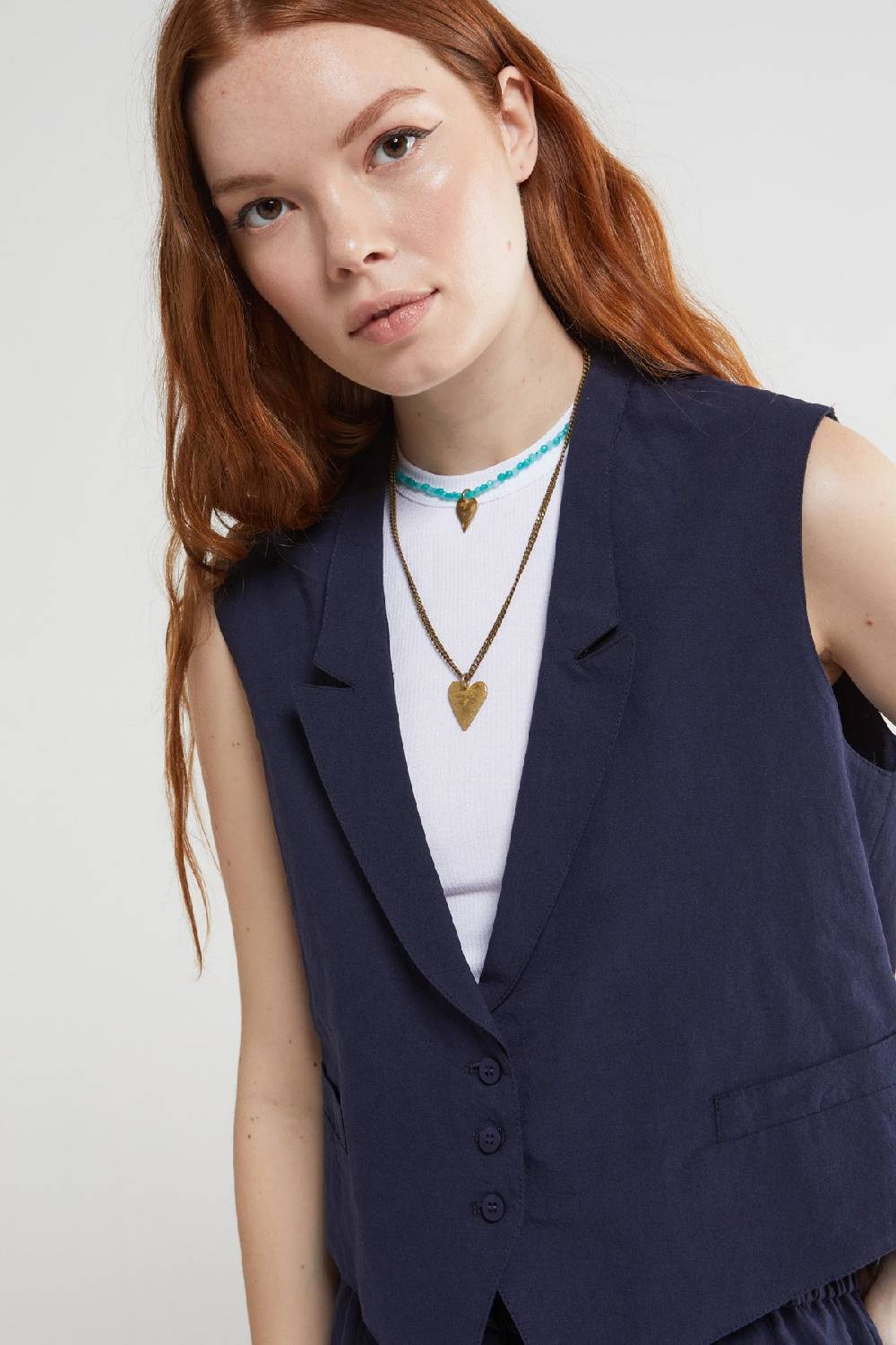 ottod'Ame Linen blend waistcoat top Offerte stagionali