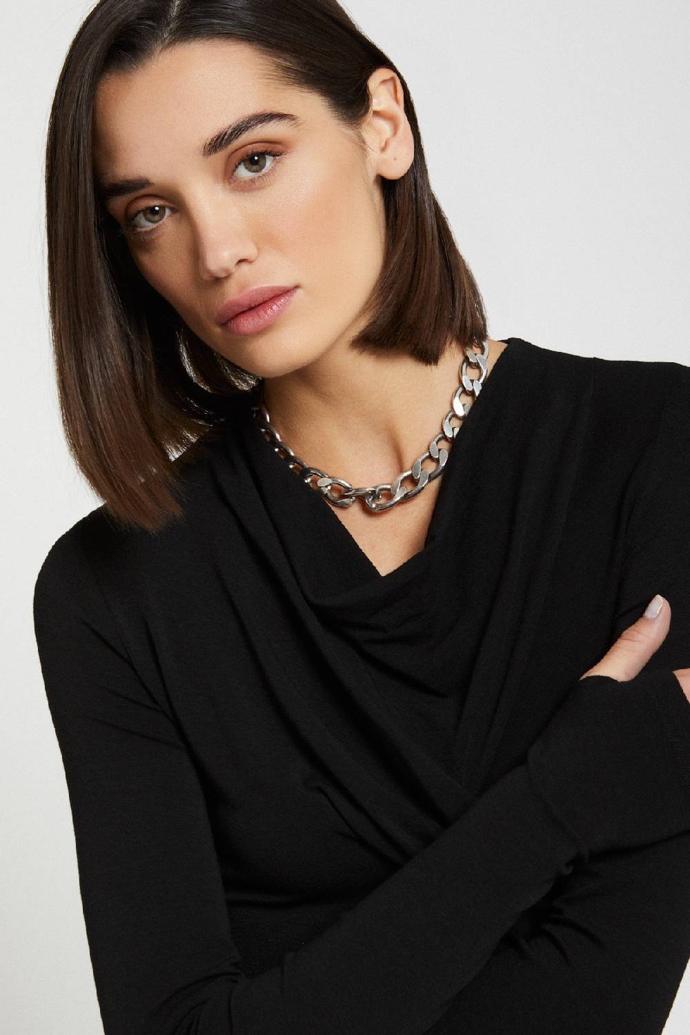 ottod'Ame Viscose long dress with pleats on the neck Liquidazione