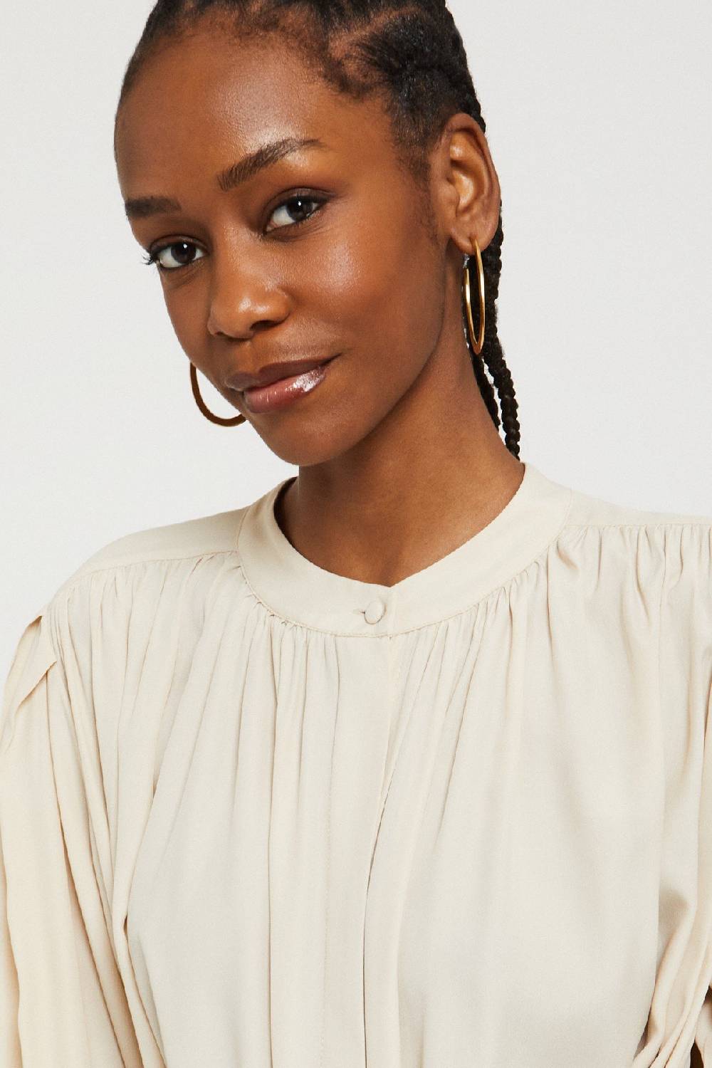 ottod'Ame Silk-blend draped blouse Offerte speciali