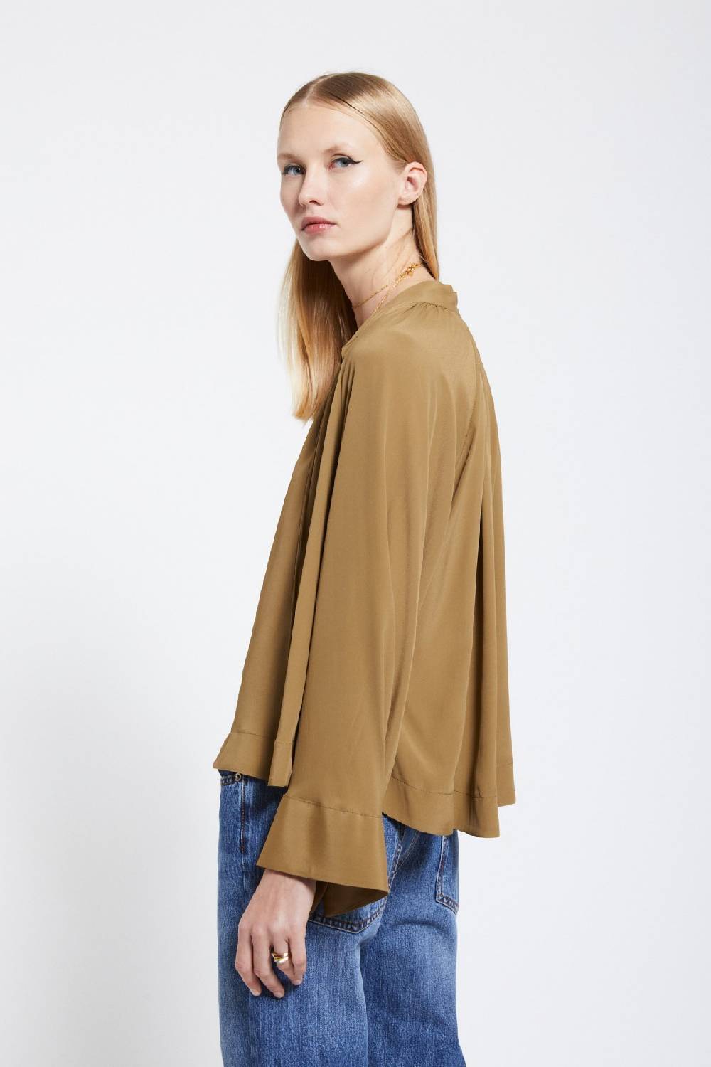 ottod'Ame Silk-blend blouse with drawstring Offerta settimanale