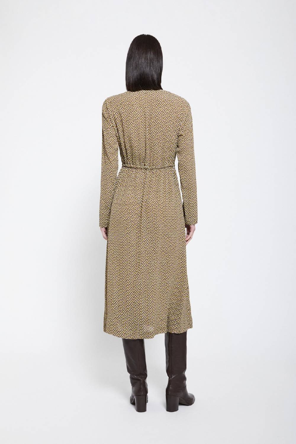 ottod'Ame Viscose midi dress with drawstring Rilascio limitato