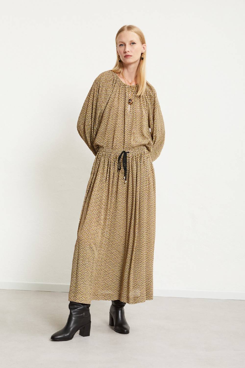 ottod'Ame Viscose long skirt with drawstring