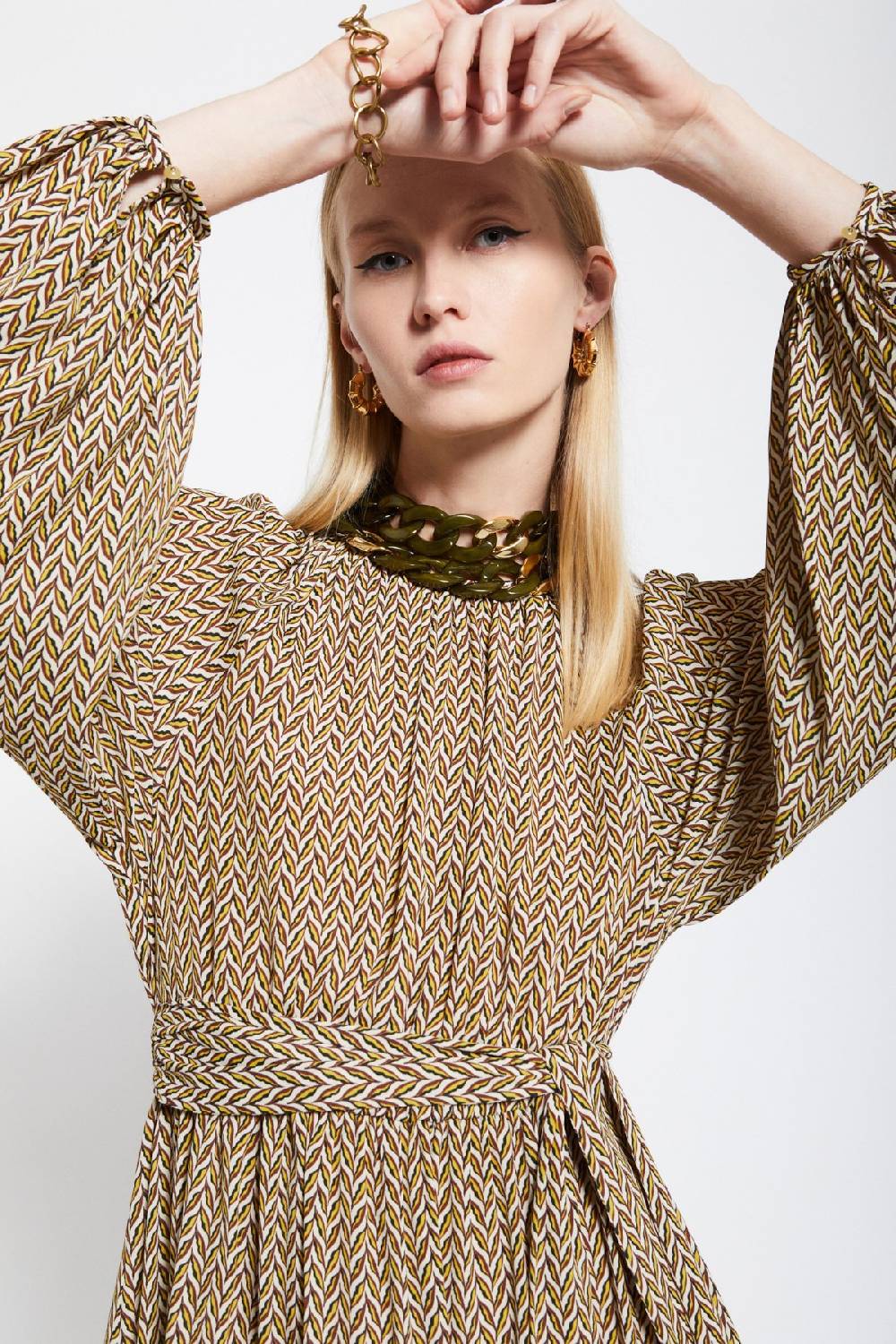 ottod'Ame Viscose short dress with sash Latest stili