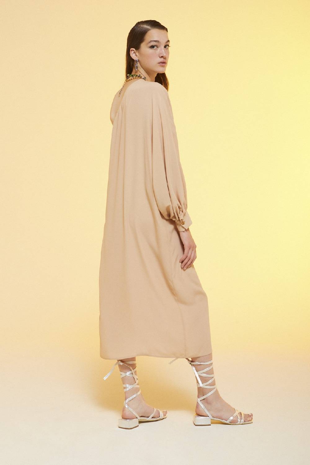 ottod'Ame Silk blend fluid dress Fino al 65% di sconto