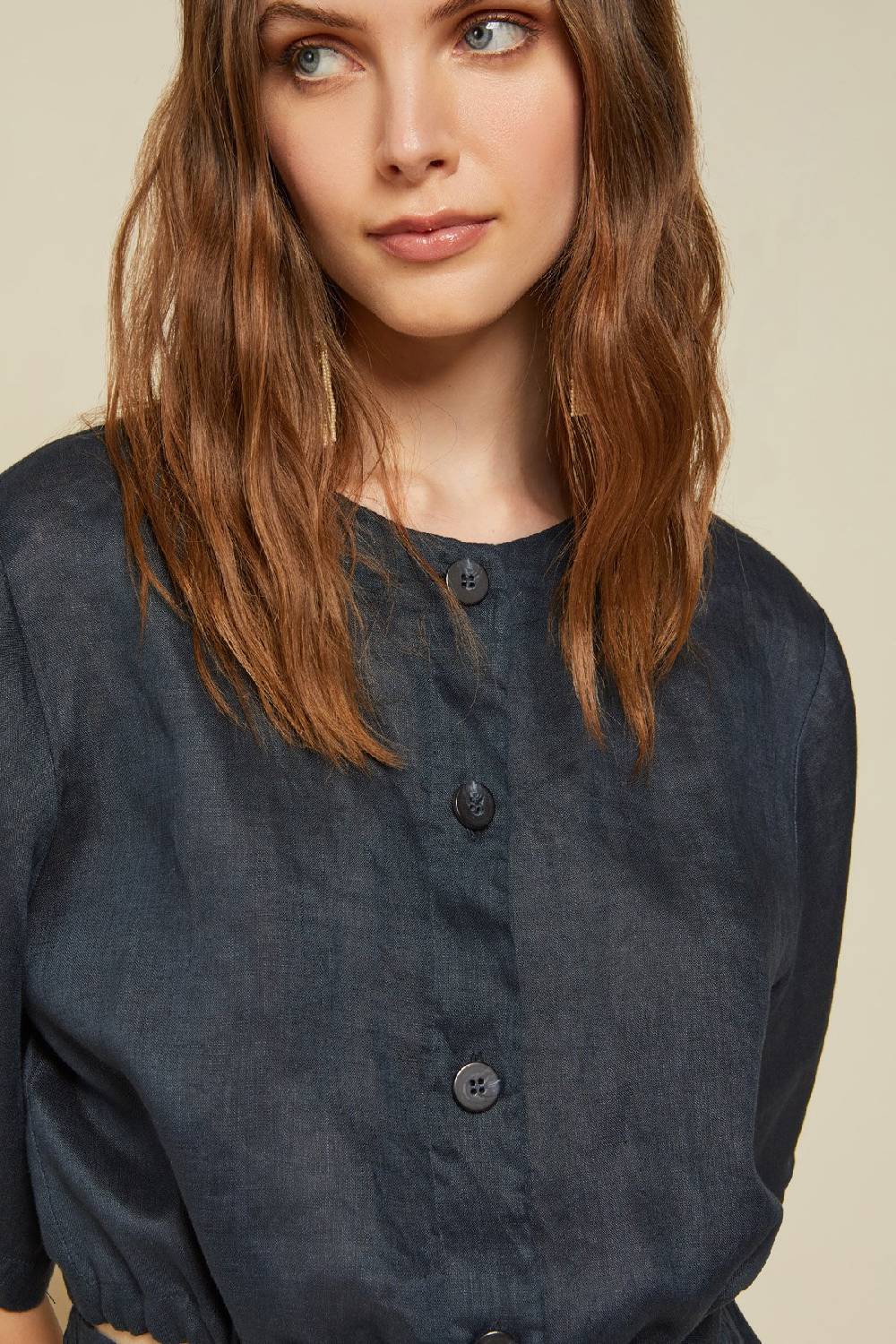 ottod'Ame Linen shirt with drawstring Negozi Online