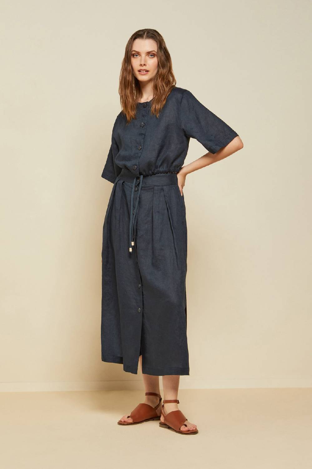 ottod'Ame Linen shirt with drawstring Negozi Online